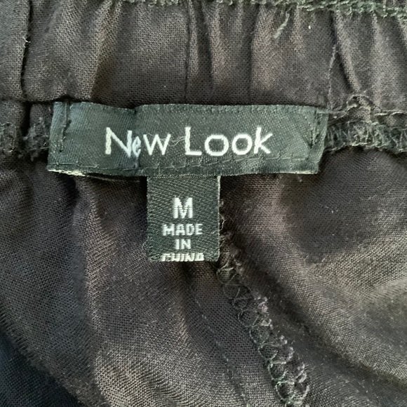 New Look Cargo Jogger Black Elastic Waist Ankle Zip M - Picture 4 of 10